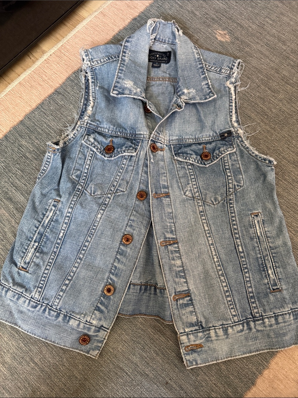 Light Blue Denim Sleeveless Jean Vest